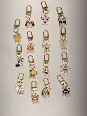 Gold-tone Enamel Dog Charms - 15 Different Ones Available New